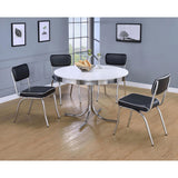 English Elm Black and Chrome Upholstered Side Chairs (Set Of 2)