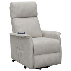 English Elm Beige Power Lift Recliner Chair with Memory Foam & Pocket Coil Seat, Wired Remote, 300 lb Capacity Functional Comfort for Living Room Relaxation B062P145469
