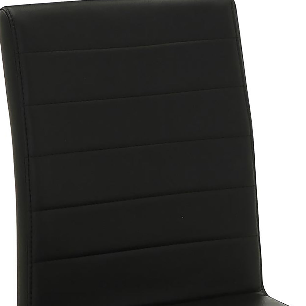 English Elm Black Faux Leather Dining Chairs Set Of 4 - Modern Chrome Legs For Stylish Comfort In Any Space B062P145451