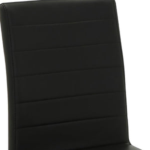 English Elm Black Faux Leather Dining Chairs Set Of 4 - Modern Chrome Legs For Stylish Comfort In Any Space B062P145451