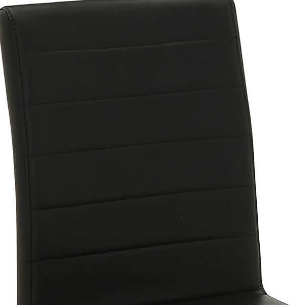 English Elm Black Faux Leather Dining Chairs Set Of 4 - Modern Chrome Legs For Stylish Comfort In Any Space B062P145451