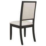 English Elm Cream and Black Upholstered Side Chairs (Set Of 2)