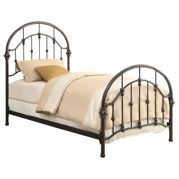English Elm Dark Bronze Metal Twin Bed – Vintage Victorian Charm With Curved Design For Farmhouse & Traditional Styles B062P145575