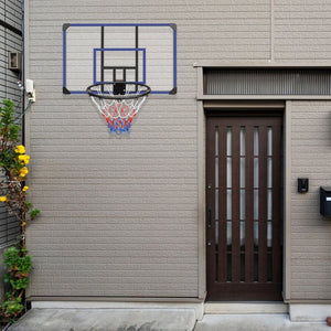 English Elm Wall-mounted Basketball Hoop Shatterproof Backboard Folding Rim All-weather Net W1408P198975