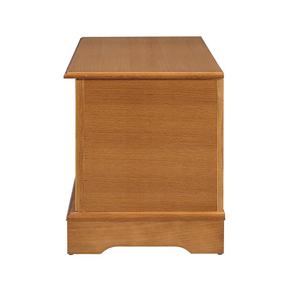 English Elm Honey Lonergan Cedar Chest with Scalloped Base & Floral Motif, Spacious Wool Storage, Warm Finish B062P145563