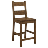 Rustic Golden Brown Ladder Back Counter Stools - Set of 2, Classic Design for Social Dining