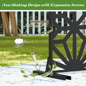 English Elm Metal Decorative Privacy Screens - Freestanding Sunflower Design For Garden, Patio & Indoor Spaces W1859P145845