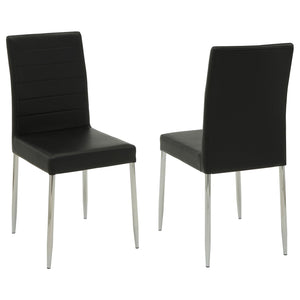 English Elm Black Faux Leather Dining Chairs Set Of 4 - Modern Chrome Legs For Stylish Comfort In Any Space B062P145451
