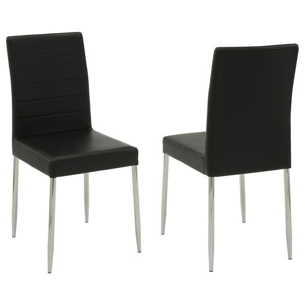 English Elm Black Faux Leather Dining Chairs Set Of 4 - Modern Chrome Legs For Stylish Comfort In Any Space B062P145451