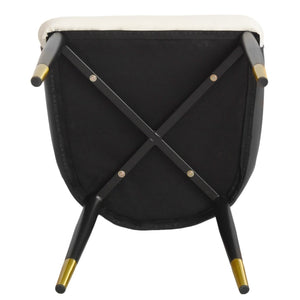 English Elm Modern PU sponge-filled dining chair with faux leather, foam comfort, metal legs and 280lb capacity Dark brown+White W1535119449