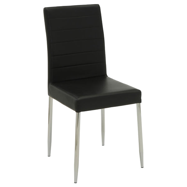 English Elm Black Faux Leather Dining Chairs Set Of 4 - Modern Chrome Legs For Stylish Comfort In Any Space B062P145451