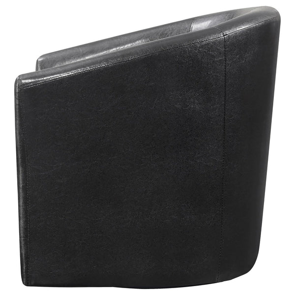 English Elm Dark Tournefeuille Faux Leather Swivel Armchair in Brown — Barrel-Back Comfort, Luxury Upholstery & 330lb Capacity B062P145568