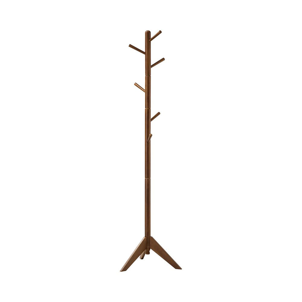 English Elm Walnut Rotating 6-Hook Coat Rack for Entryway — Sleek Rubberwood Design, Swivels, 11 lb Capacity B062P145446