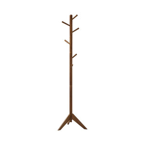 English Elm Walnut Rotating 6-Hook Coat Rack for Entryway — Sleek Rubberwood Design, Swivels, 11 lb Capacity B062P145446