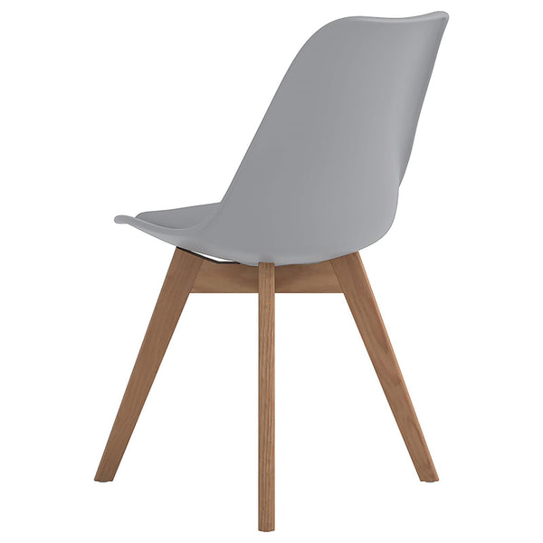 English Elm Grey Swedish Modern Padded Side Chairs Set of 2 with Leatherette Wrap and Solid Oak Splayed Legs, Cozy B062P145597