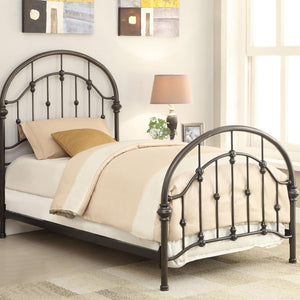 English Elm Dark Bronze Metal Twin Bed – Vintage Victorian Charm With Curved Design For Farmhouse & Traditional Styles B062P145575