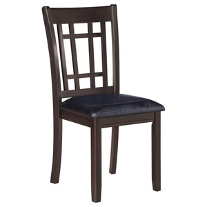 English Elm Espresso and Black Lattice Back Side Chairs (Set Of 2)