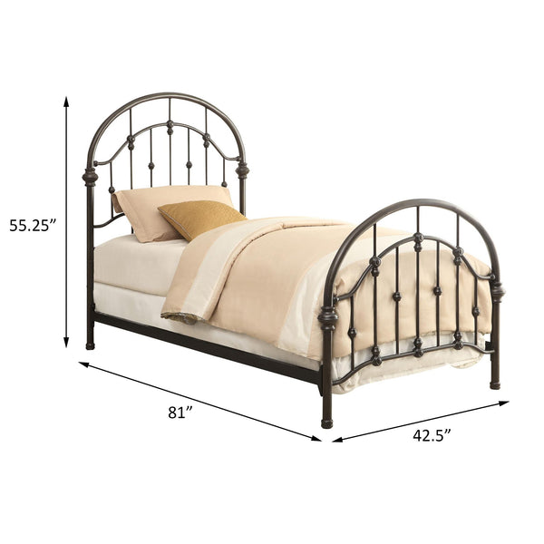 English Elm Dark Bronze Metal Twin Bed – Vintage Victorian Charm With Curved Design For Farmhouse & Traditional Styles B062P145575