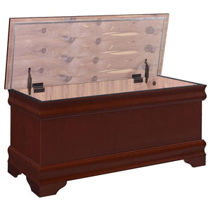 English Elm Warm Vintage Cedar Chest with Curved Moldings & Bracket Feet, Cedar-Lined Storage for Quilts (47") B062P145495