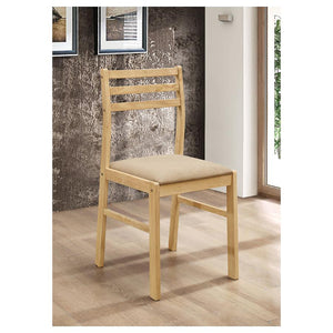 English Elm Natural 3-Piece Drop-Leaf Dining Set in Tan Upholstery — Compact Asian Tropical Wood Bistro Charm B062P145452