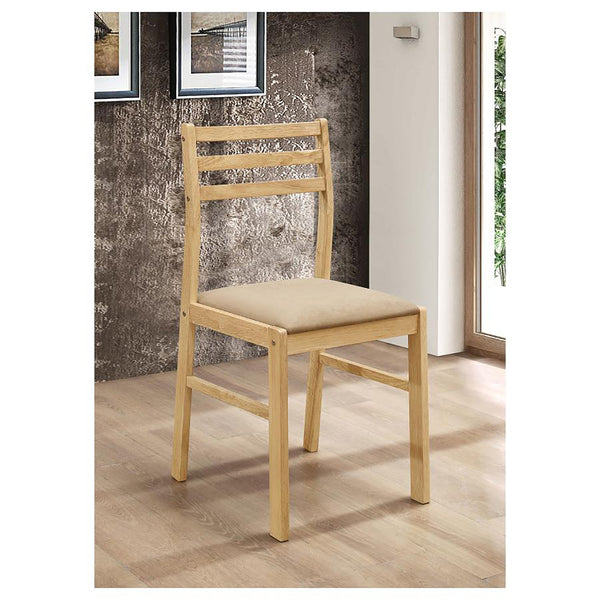 English Elm Natural 3-Piece Drop-Leaf Dining Set in Tan Upholstery — Compact Asian Tropical Wood Bistro Charm B062P145452