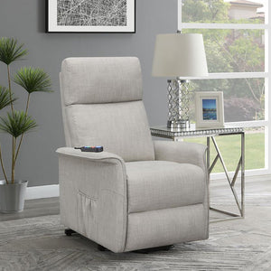 English Elm Beige Power Lift Recliner Chair with Memory Foam & Pocket Coil Seat, Wired Remote, 300 lb Capacity Functional Comfort for Living Room Relaxation B062P145469
