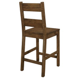 English Elm Rustic Golden Brown Ladder Back Counter Height Stools (Set Of 2)