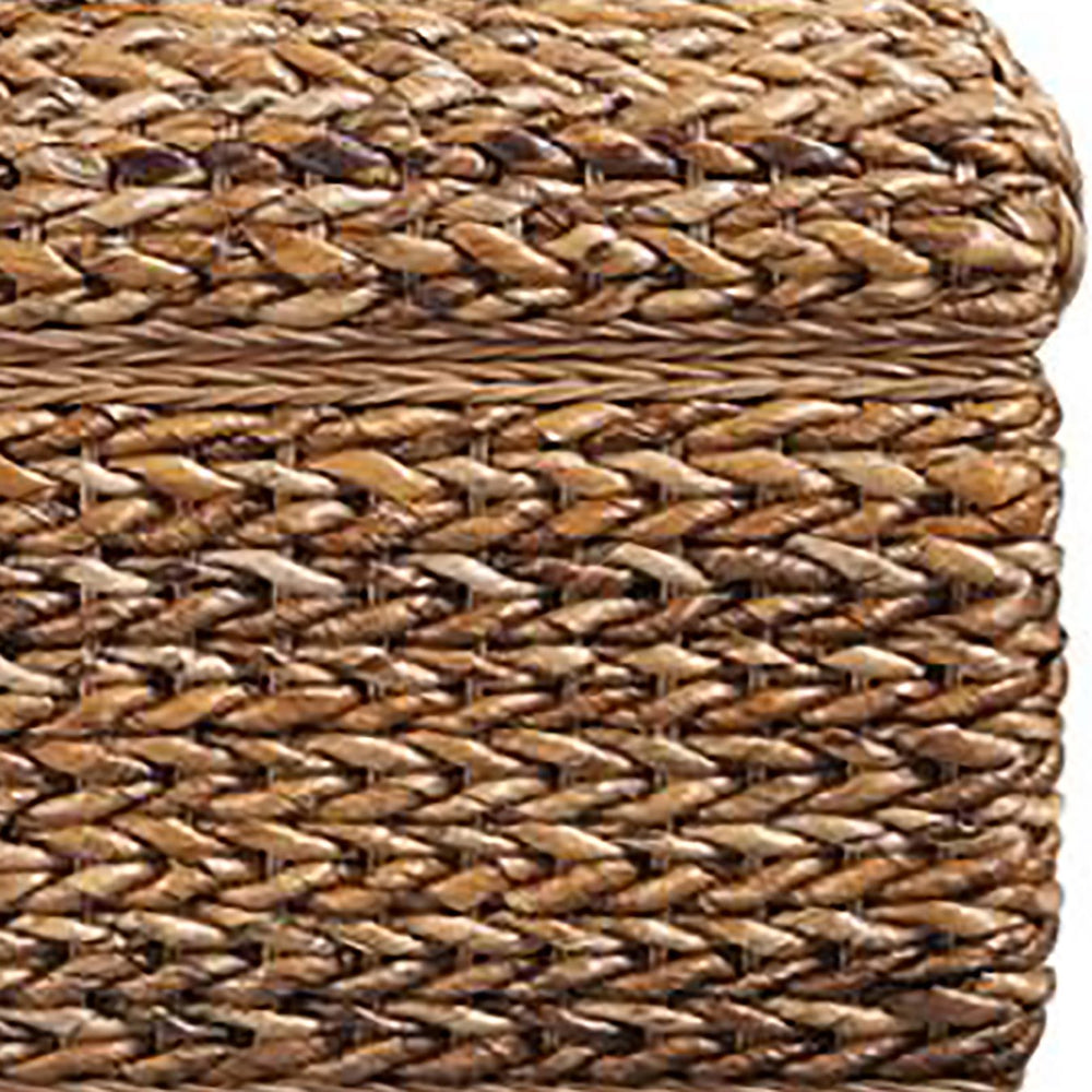 English Elm Amber Woven Banana Leaf Storage Trunk with Hand-Distressed Finish, Mahogany Frame, 300lb Limit, Rustic Chic B062P145461