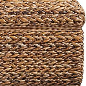 English Elm Amber Woven Banana Leaf Storage Trunk with Hand-Distressed Finish, Mahogany Frame, 300lb Limit, Rustic Chic B062P145461