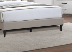 English Elm Light Brown Burlap Tufted Platform Bed Upholstered Eastern King Bedroom Frame B011P419422