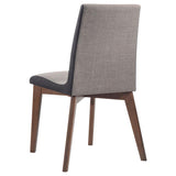 English Elm Grey and Natural Walnut Upholstered Side Chairs (Set Of 2)