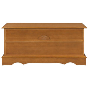 English Elm Honey Lonergan Cedar Chest with Scalloped Base & Floral Motif, Spacious Wool Storage, Warm Finish B062P145563