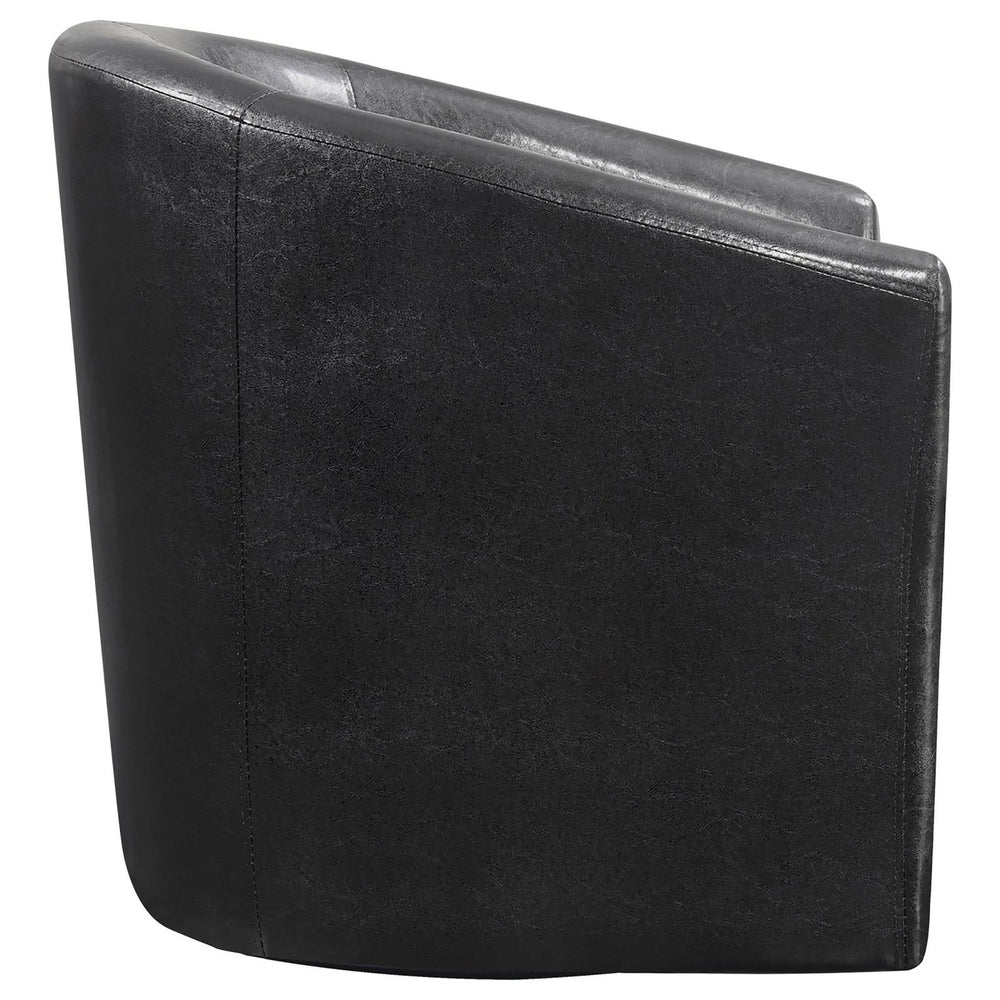 English Elm Dark Tournefeuille Faux Leather Swivel Armchair in Brown — Barrel-Back Comfort, Luxury Upholstery & 330lb Capacity B062P145568