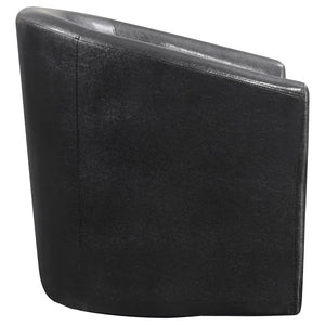 English Elm Dark Tournefeuille Faux Leather Swivel Armchair in Brown — Barrel-Back Comfort, Luxury Upholstery & 330lb Capacity B062P145568