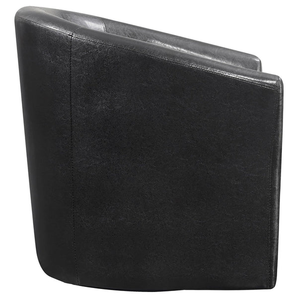 English Elm Dark Tournefeuille Faux Leather Swivel Armchair in Brown — Barrel-Back Comfort, Luxury Upholstery & 330lb Capacity B062P145568