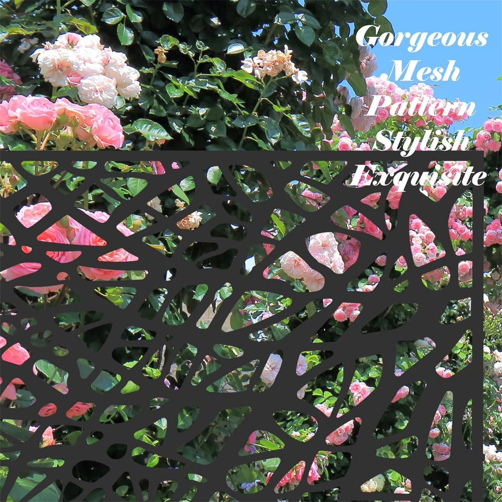 English Elm Metal Privacy Screens - Stylish Freestanding Garden & Room Dividers For Indoor/Outdoor Spaces, Easy Setup W1859P145760