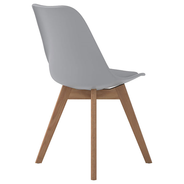 English Elm Grey Swedish Modern Padded Side Chairs Set of 2 with Leatherette Wrap and Solid Oak Splayed Legs, Cozy B062P145597