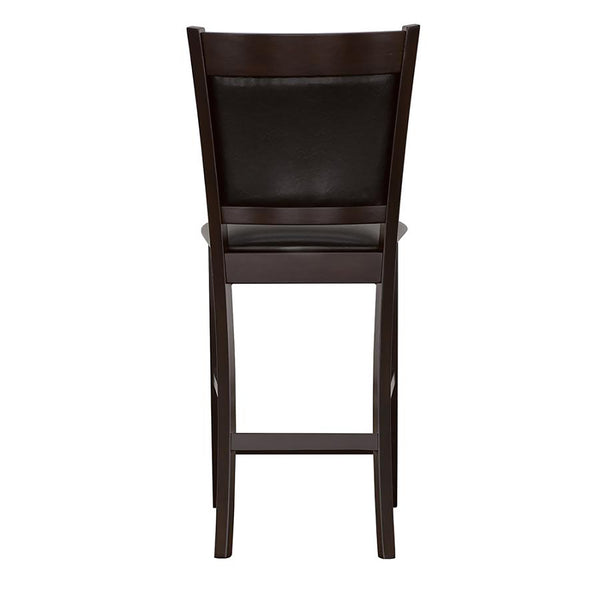 English Elm Black Black and Espresso Upholstered Counter Height Stools Set of 2 – Modern Leatherette Seats, 300 lb Capacity, Espresso Finish B062P145485