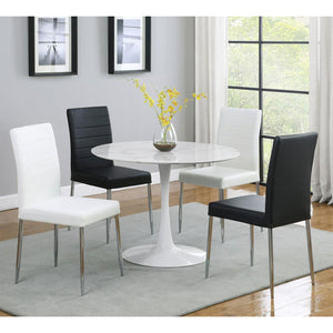English Elm Black Faux Leather Dining Chairs Set Of 4 - Modern Chrome Legs For Stylish Comfort In Any Space B062P145451