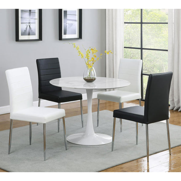 English Elm Black Faux Leather Dining Chairs Set Of 4 - Modern Chrome Legs For Stylish Comfort In Any Space B062P145451