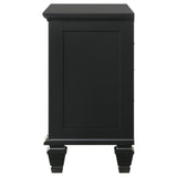 English Elm Black 3-Drawer Nightstand With Pull Out Tray