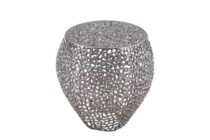 English Elm ET3403-18 Modern Aluminum Casting Side Table for Contemporary Living Rooms — Durable, Chic Accent Piece Silver G150108422