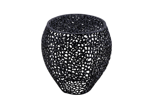 English Elm ET3403-18 Modern Aluminum Casting Side Table for Contemporary Living Rooms — Durable, Chic Accent Piece Black G150108420