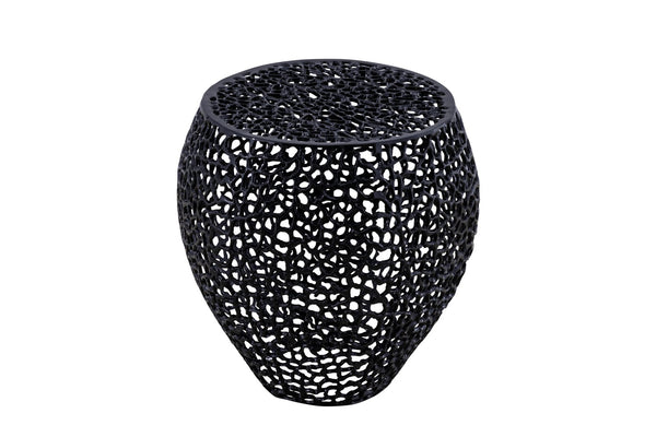 English Elm Et3403-18 Cast Aluminum Cube Side Table Geometric Accent for Modern Living Spaces Black B009140735