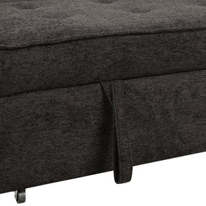 English Elm 104.5" Reversible L-shaped Sectional Sleeper Sofa with Storage Chaise and Linen Chenille Fabric Charcoal Grey SG000432AAN