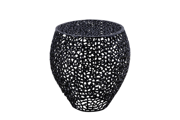 English Elm ET3403-18 Modern Aluminum Casting Side Table for Contemporary Living Rooms — Durable, Chic Accent Piece Black G150108420
