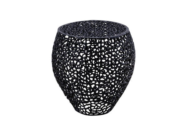 English Elm Et3403-18 Cast Aluminum Cube Side Table Geometric Accent for Modern Living Spaces Black B009140735