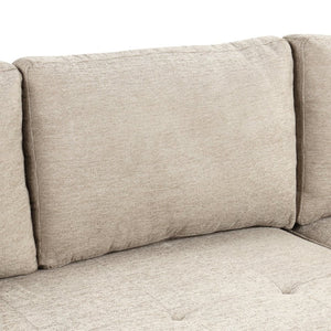 English Elm 104.5" Reversible L-shaped Sectional Sleeper Sofa with Storage Chaise and Linen Chenille Fabric Cream SG000432AAA