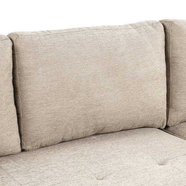 English Elm 104.5" Reversible L-shaped Sectional Sleeper Sofa with Storage Chaise and Linen Chenille Fabric Cream SG000432AAA