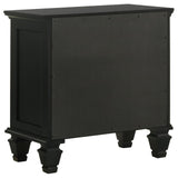 English Elm Black 3-Drawer Nightstand With Pull Out Tray